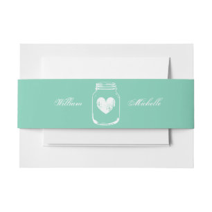Bandeau De Faire-part Mint country chic mason bocal groupe mariage ventr