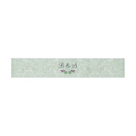 Bandeau De Faire-part Mint Green Damask Invitation Belly Band