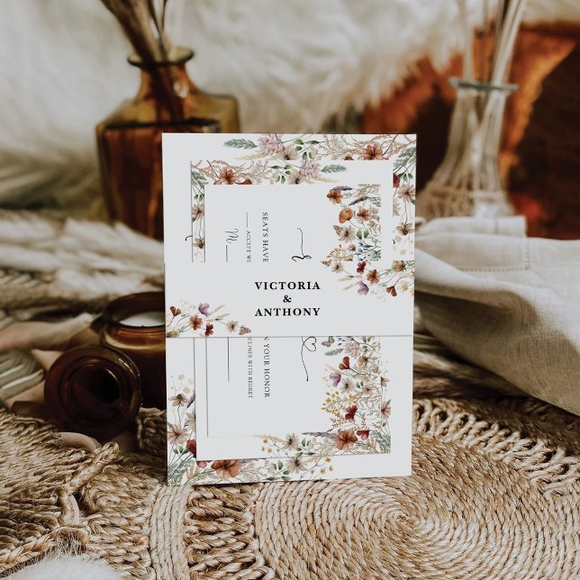 Bandeau De Faire-part Minuscule Mariage Fleur sauvage Belly Band (Créateur téléchargé)