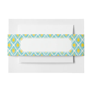 Bandeau De Faire-part Mode jaune bleue d'ikat tribal moderne
