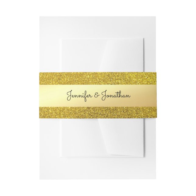 Bandeau De Faire-part Modèle élégant de parties scintillantes d'or des (Devant example)