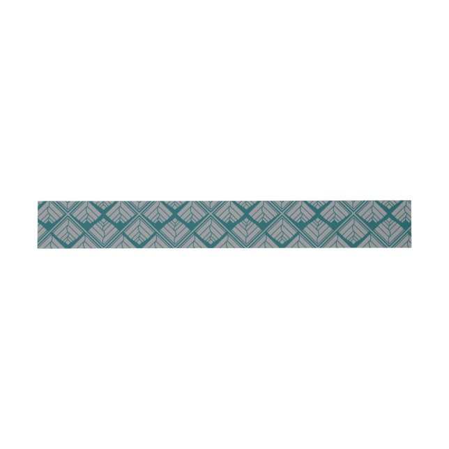 Bandeau De Faire-part Modèle feuille carrée sarcelle neutre (Plat)