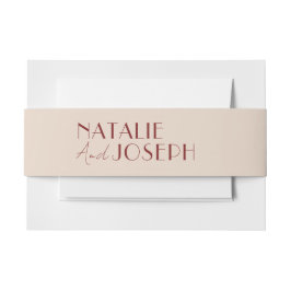 Bandeau De Faire-part Modern Deep Red Unique Fancy Wedding