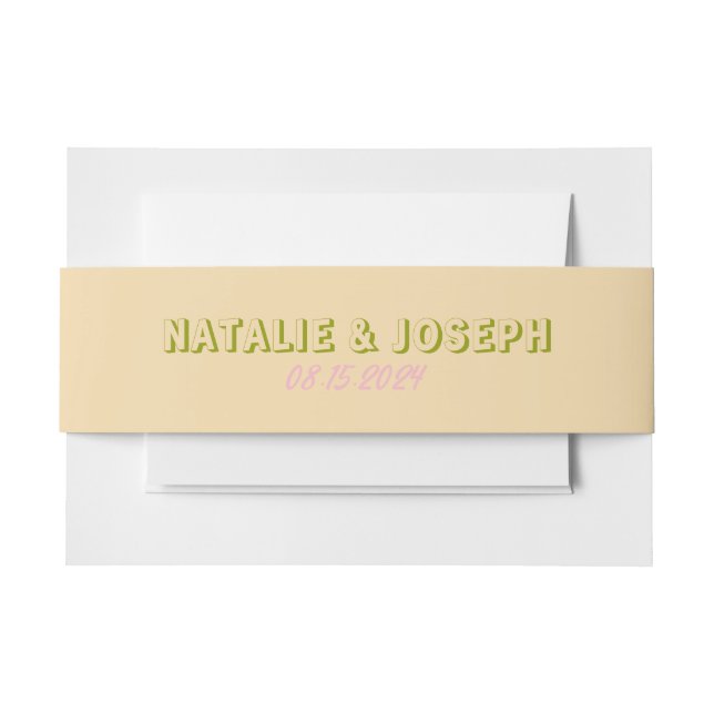 Bandeau De Faire-part Moderne coloré gras amusant rétro Mariage unique (Devant Example)