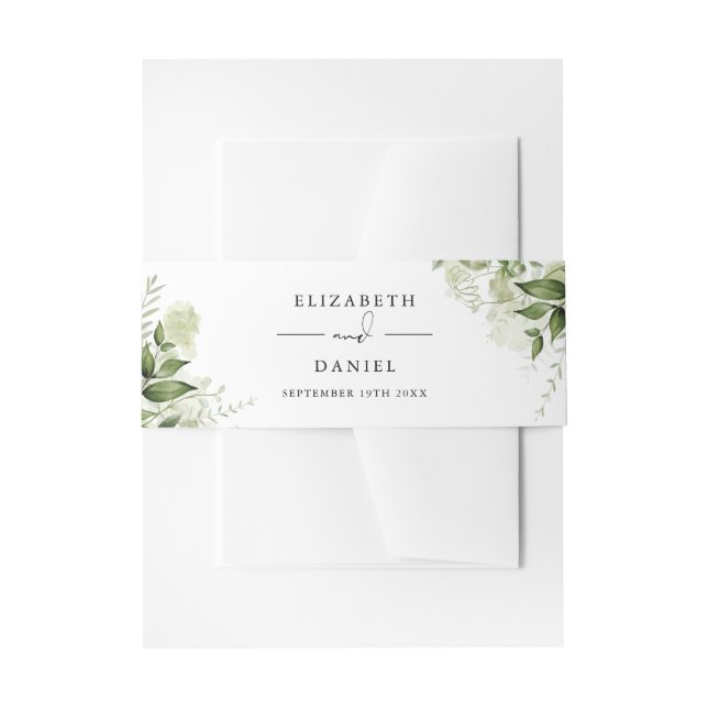 Bandeau De Faire-part Moderne Elégant Verdure Mariage Floral (Devant example)