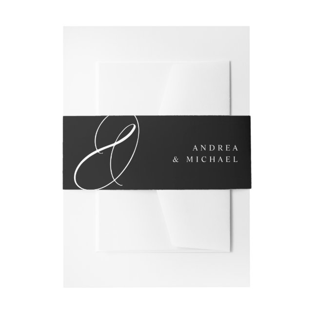 Bandeau De Faire-part Moderne Élégante calligraphie tournoie Mariage (Devant example)