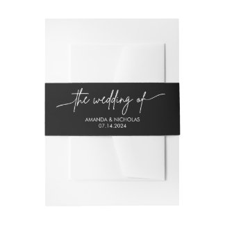 Bandeau De Faire-part Moderne minimaliste Mariage noir et blanc