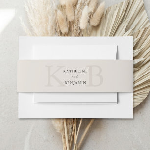 Bandeau De Faire-part Moderne minimaliste noir et ivoire Mariage