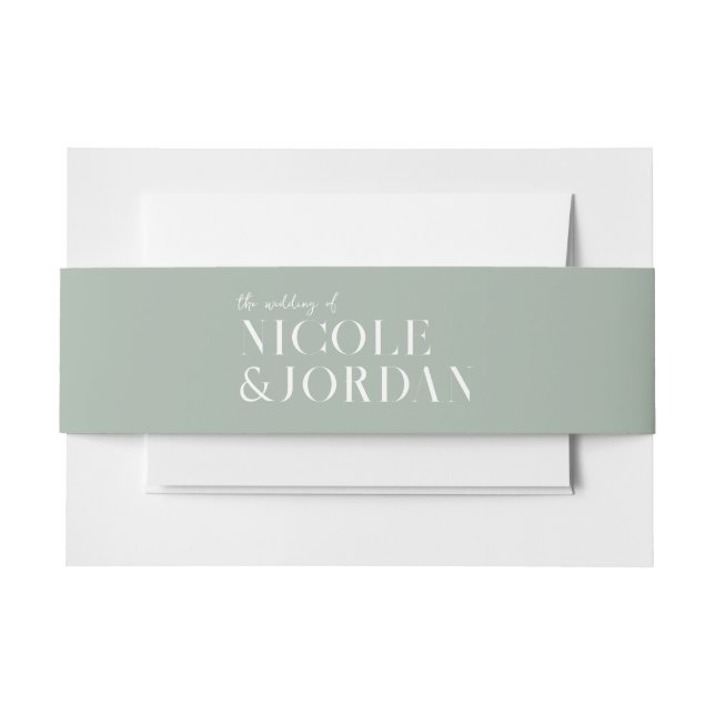 Bandeau De Faire-part Moderne Simple Chic Sage Mariage Vert (Devant Example)