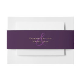 Bandeau De Faire-part Moderne simple violet et Mariage or-