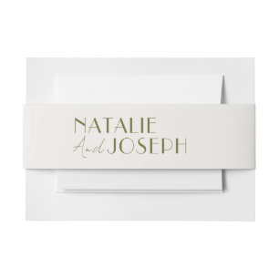 Bandeau De Faire-part Moderne Vert Simple Mariage Whimsical unique