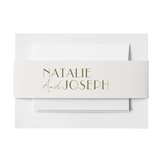 Bandeau De Faire-part Moderne Vert Simple Mariage Whimsical unique (Devant Example)