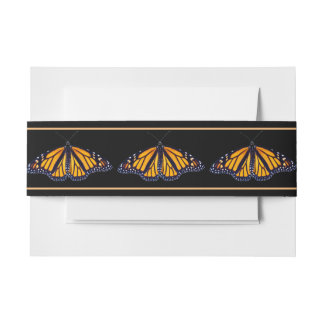 Bandeau De Faire-part Monarque papillon noir en bande Mariage