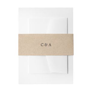 Bandeau De Faire-part Monogramme Brown simple Mariage rustique