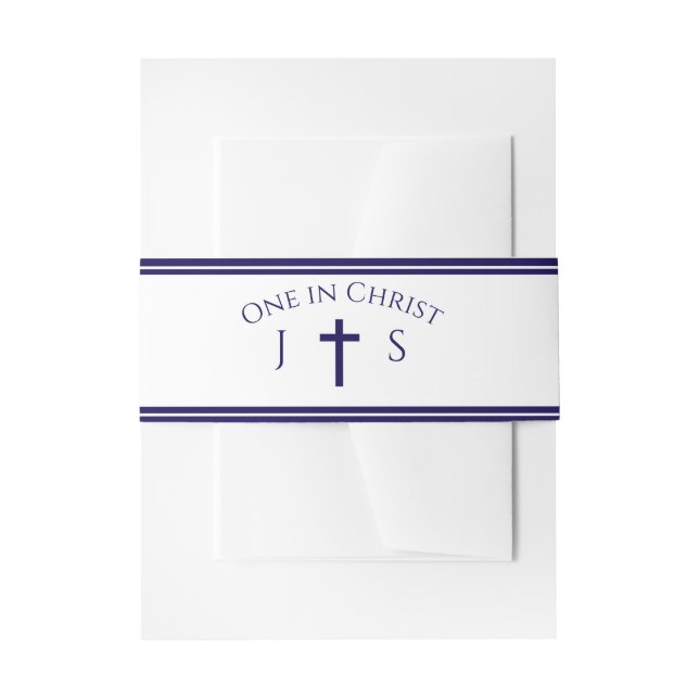 Bandeau De Faire-part Monogramme catholique intemporel (Devant example)