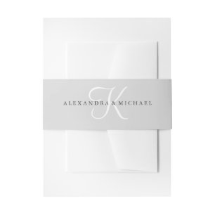 Bandeau De Faire-part Monogramme classique moderne   Gris