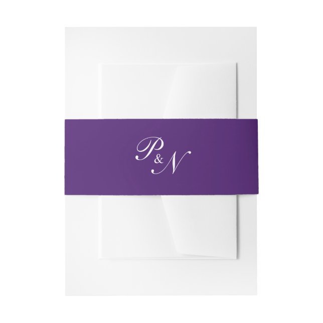 Bandeau De Faire-part Monogramme classique Royal violet mariage élégant (Devant example)