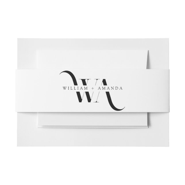 Bandeau De Faire-part Monogramme classique sophistiqué Mariage moderne (Devant Example)