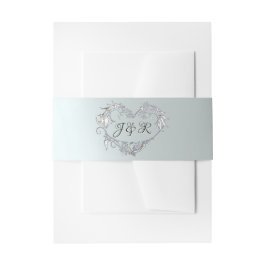 Bandeau De Faire-part Monogramme de cœur sur argent