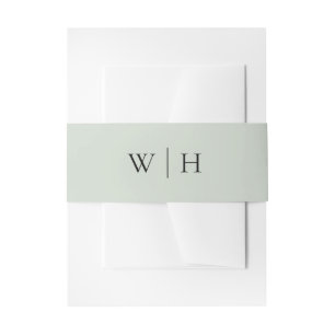 Bandeau De Faire-part Monogramme de la série verte avec Mariage de ligne