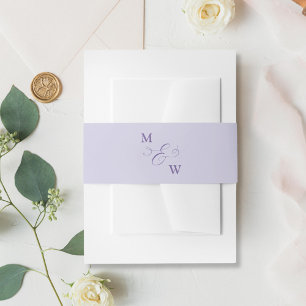 Bandeau De Faire-part Monogramme de lavande minimal et doux avec esperlu