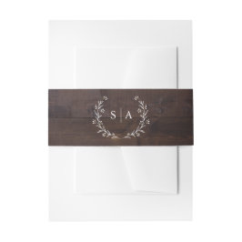 Bandeau De Faire-part Monogramme de Mariage campagnard Floral Boho Rusti