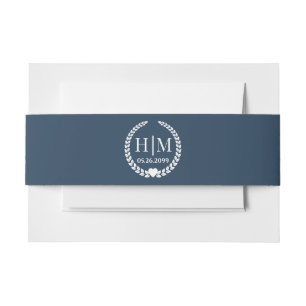 Bandeau De Faire-part Monogramme de mariée et de chambre simple et éléga