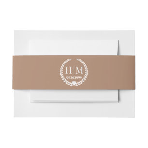 Bandeau De Faire-part Monogramme de mariée et de chambre simple et éléga