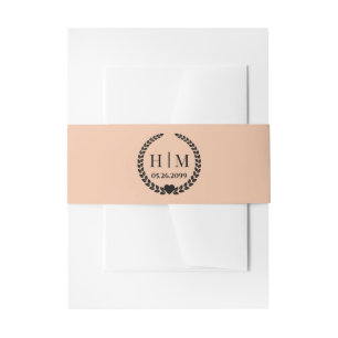 Bandeau De Faire-part Monogramme de mariée et de chambre simple et éléga