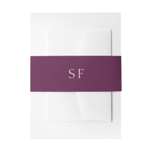 Bandeau De Faire-part Monogramme de prune violette Élégant Mariage de au