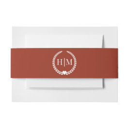 Bandeau De Faire-part Monogramme de Sienne profonde minimaliste simple