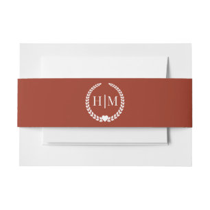 Bandeau De Faire-part Monogramme de Sienne profonde minimaliste simple