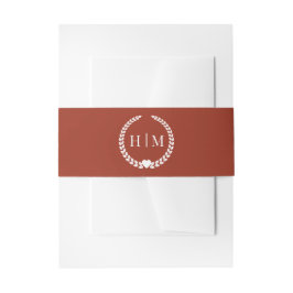 Bandeau De Faire-part Monogramme de Sienne profonde minimaliste simple