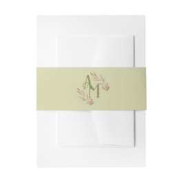 Bandeau De Faire-part Monogramme Feuille de palmier vert