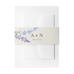 Bandeau De Faire-part Monogramme floral aquarelle lavande romantique