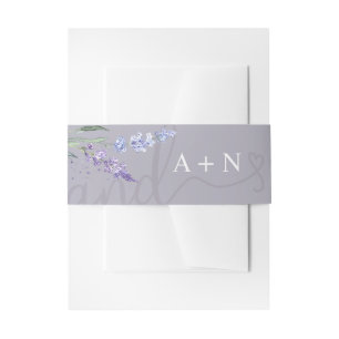 Bandeau De Faire-part Monogramme floral lavande aquarelle romantique