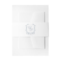 Monogramme gris bleu foncé Invitation