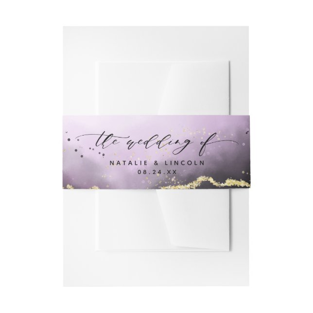 Bandeau De Faire-part Monogramme Mariage d'Améthyste Mist Ethereal (Devant example)