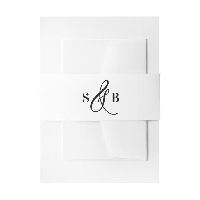Bandeau De Faire-part Monogramme Mariage de calligraphie Whimsical Noir (Devant example)