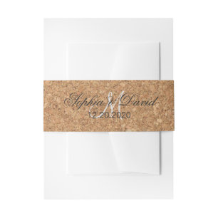 Bandeau De Faire-part Monogramme Mariage de liège à vin rustique