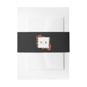 Bandeau De Faire-part Monogramme Mariage Delicate Poppy Dark Mariage Squ