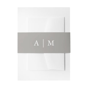 Bandeau De Faire-part Monogramme Mariage gris profond élégant
