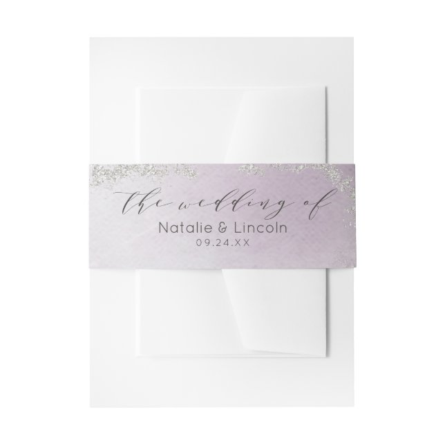 Bandeau De Faire-part Monogramme Mariage Ombre clair violet argenté (Devant example)