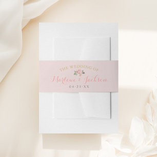 Bandeau De Faire-part Monogramme Mariage rose de pivoine florale