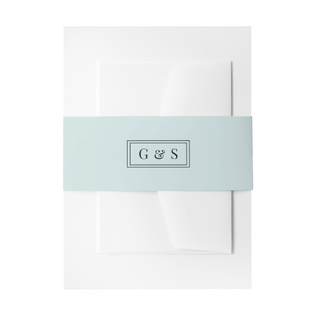Bandeau De Faire-part Monogramme minimal Mariage bleu Turquoise clair (Devant example)