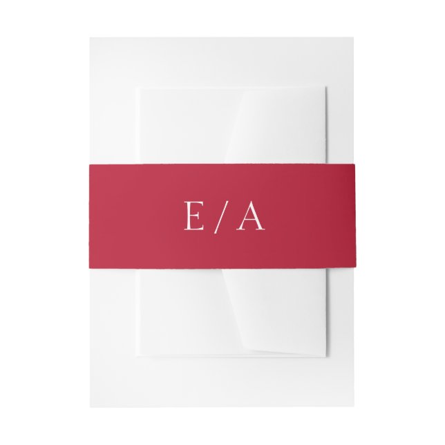 Bandeau De Faire-part Monogramme minimal Mariage rouge simple et élégant (Devant example)