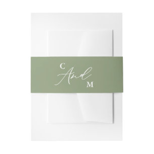 Bandeau De Faire-part Monogramme minimaliste Mariage vert