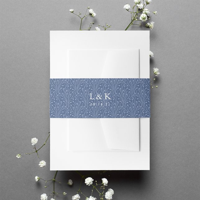 Bandeau De Faire-part Monogramme Motif de la Marine Vines (Créateur téléchargé)