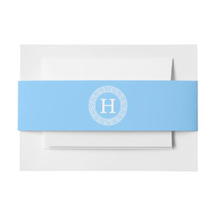 Bandeau De Faire-part Monogramme principal grec blanc d'initiale de