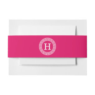 Bandeau De Faire-part Monogramme principal grec blanc d'initiale de